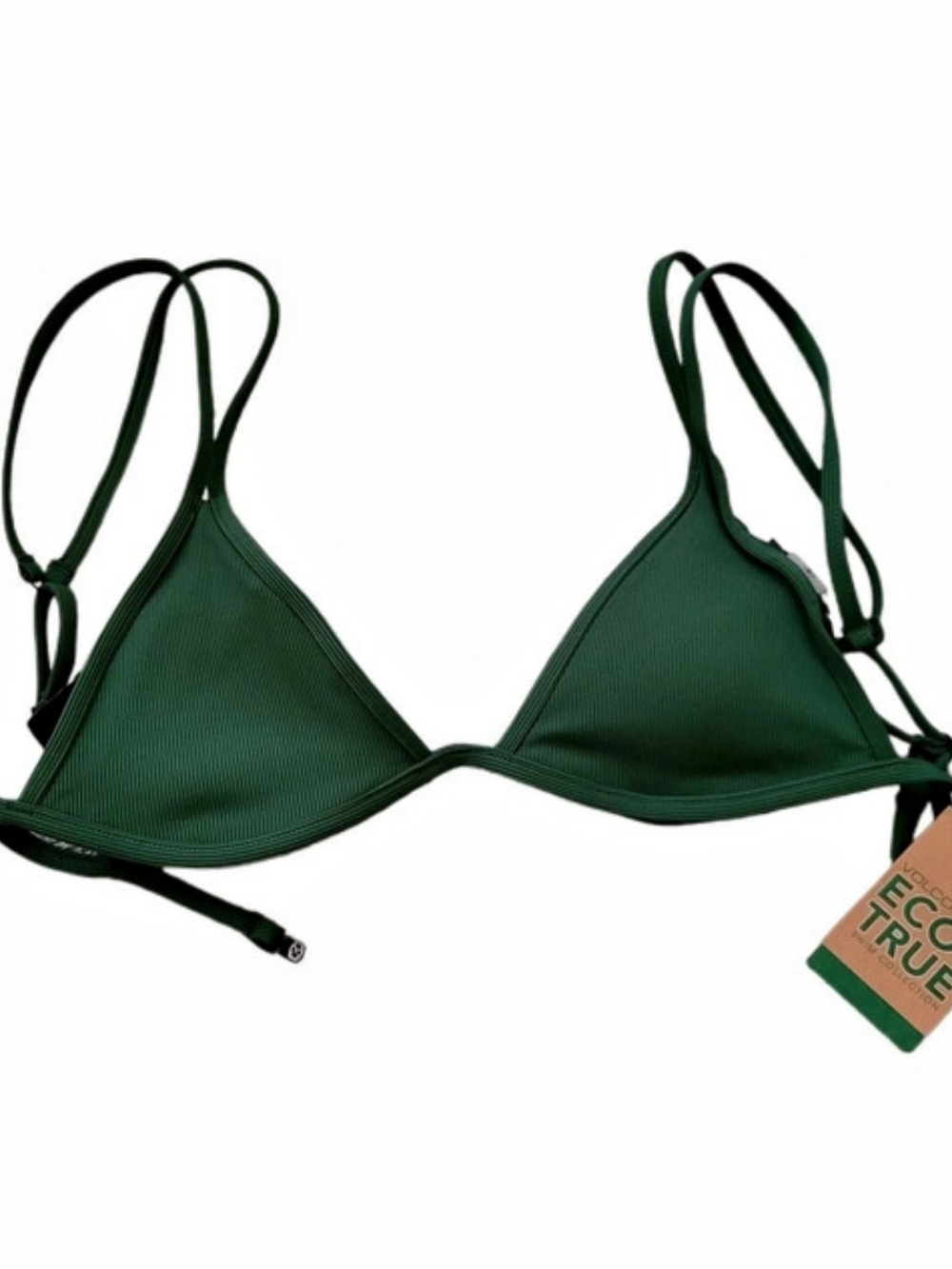 Volcom Simply Rib Tri Green Bikini Top Size Small